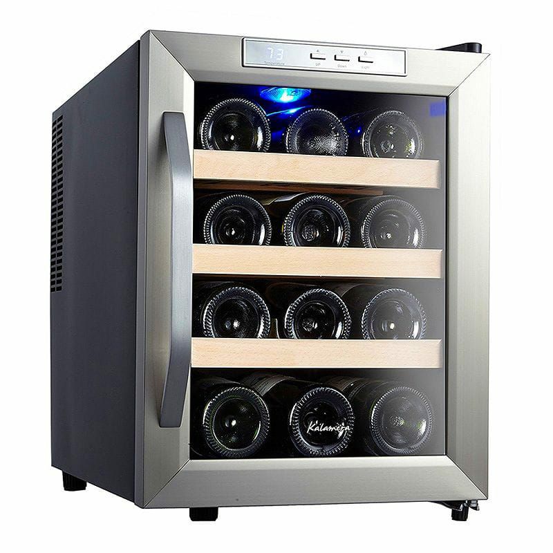 ワインセラー最大12本Kalamera12BottleCounterTopStainlessSteelWineCoolerRefrigerator