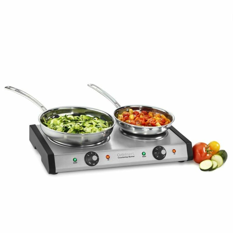 クイジナートポータブルダブルバーナー電熱器CuisinartCB-60Cast-IronDoubleBurner,StainlessSteel