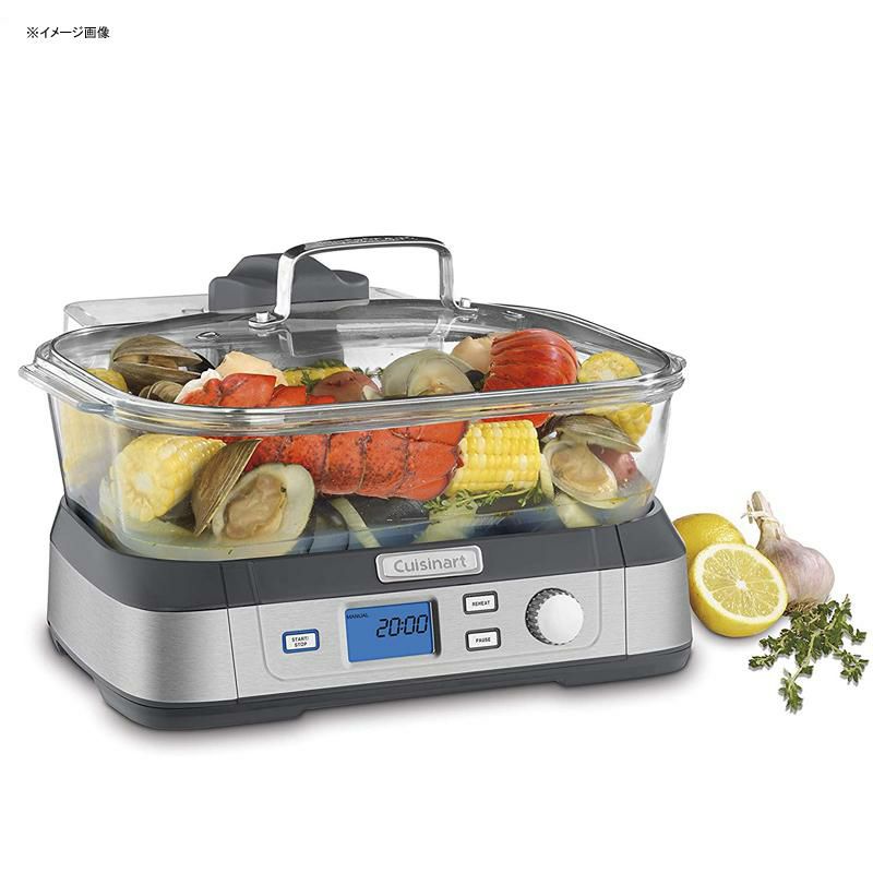 電気スチーマーガラス蒸し器デジタルステンレスクイジナートCuisinartSTM-1000DigitalGlassSteamer,OneSize,StainlessSteel家電