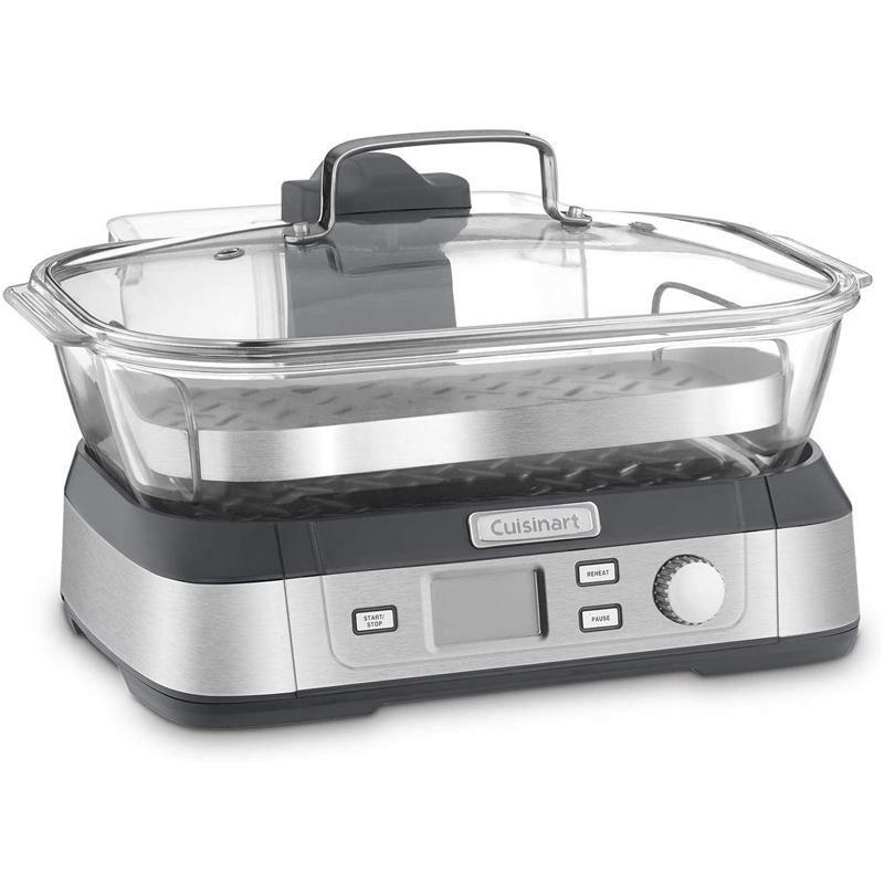 電気スチーマーガラス蒸し器デジタルステンレスクイジナートCuisinartSTM-1000DigitalGlassSteamer,OneSize,StainlessSteel家電