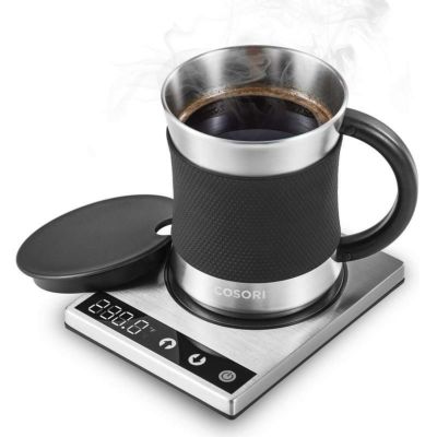 マグウォーマーマグセット500mlステンレス温度調節保温加熱コーヒー紅茶CosoriCoffeeMugWarmer&MugSetPremium24WattStainlessSteel,BestGiftIdea,Office/HomeUseElectricCupBeveragePlate,Water,Cocoa,Milk家電