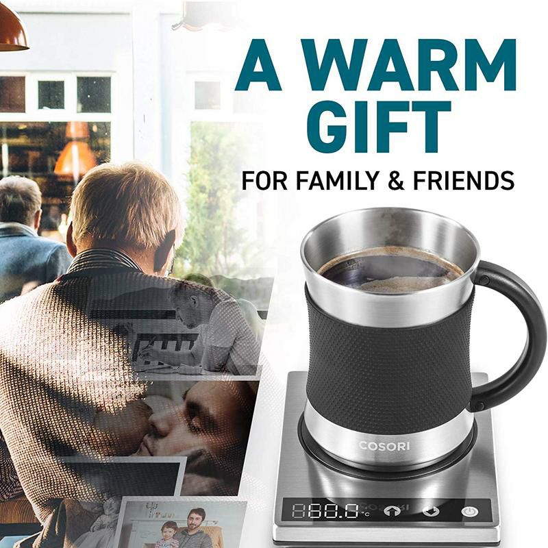 マグウォーマーマグセット500mlステンレス温度調節保温加熱コーヒー紅茶CosoriCoffeeMugWarmer&MugSetPremium24WattStainlessSteel,BestGiftIdea,Office/HomeUseElectricCupBeveragePlate,Water,Cocoa,Milk家電