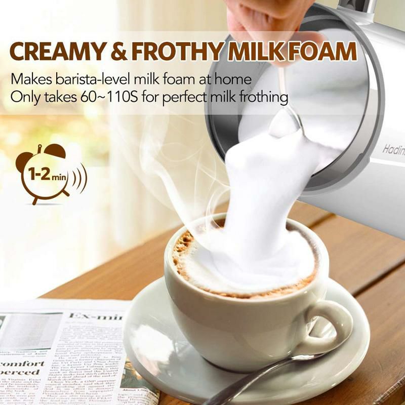 電動ミルク泡だて器最大300mlフローサーフォーマーホットチョコレートカフェラテカプチーノHadinEEonMilkFrother,ElectricMilkFrother&SteamerforMakingLatte,Cappuccino,HotChocolate,AutomaticColdHot(4.4oz/10.1oz)家電