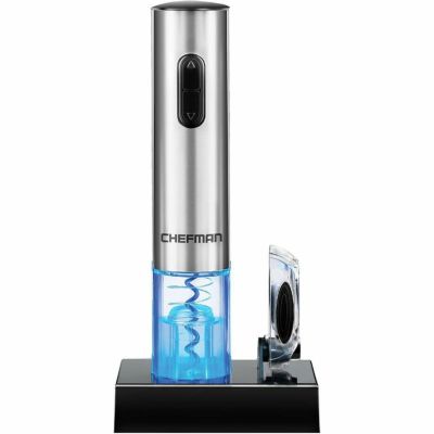 充電式 電動 コルクオープナー カッター付 ステンレス コルク抜き コルクスクリュー シェフマン ワイン Chefman Electric Cutter Automatic Corkscrew and Foil Remover RJ42-SS