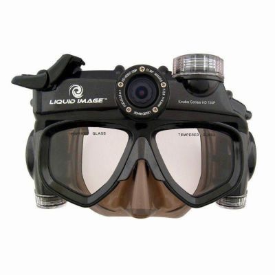 ダイビングマスク ワイドアングル スキューバシリーズ 防水 ハンズフリー ビデオカメラ Liquid Image XSC 318Wide Angle Scuba Series 12.0MP HD720P - Mid Size Skirt Waterproof Video Camera with 1-Inch LCD Scr