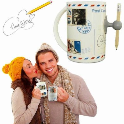 ペンスタンド付 マグカップ 15 oz. 約440ml IPOW Magic Porcelain Ceramic Large Coffee Mug Cup