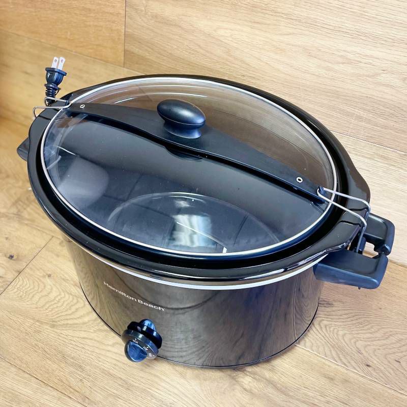 ハミルトンビーチスロークッカー大容量9.5LHamiltonBeach33195Extra-LargeStayorGoSlowCooker,10QuartCapacity,Black家電