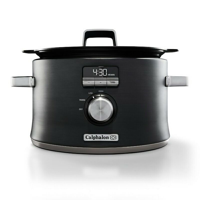 スロークッカー直火対応IH対応5.7LカルファロンCalphalonDigitalSaut?SlowCooker,DarkStainlessSteelSCCLD1家電