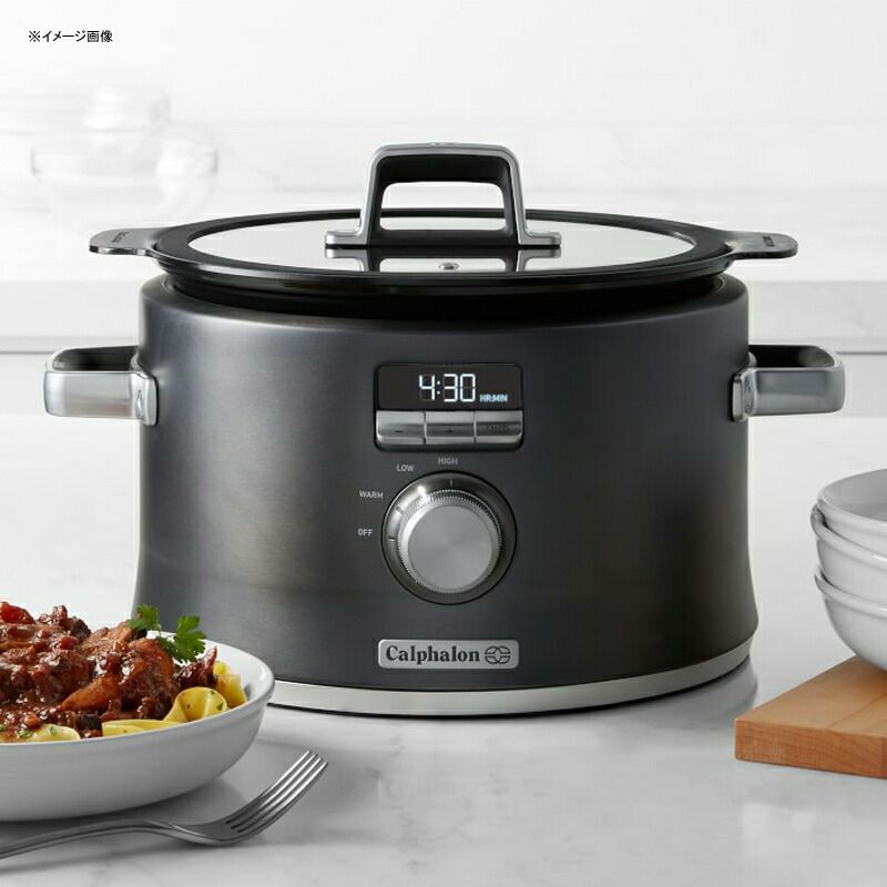 スロークッカー直火対応IH対応5.7LカルファロンCalphalonDigitalSaut?SlowCooker,DarkStainlessSteelSCCLD1家電