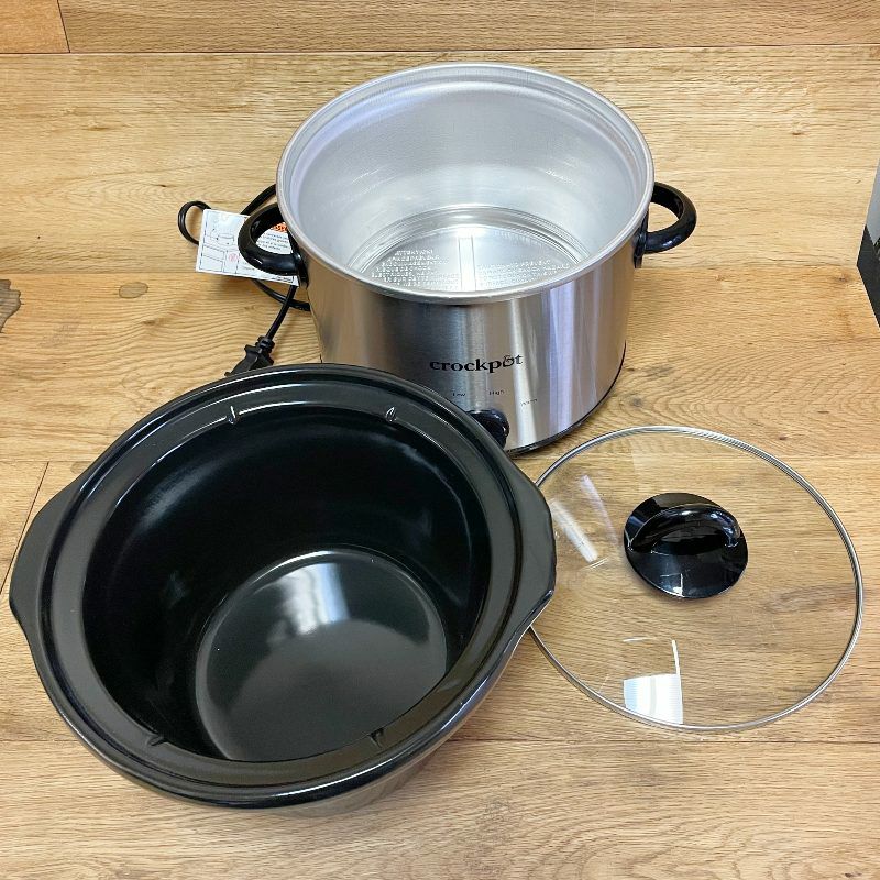 スロークッカー2.8Lクロックポットグルメ鍋ラウンド型丸型Crock-PotSCR300-SS3-QuartManualSlowCooker,Silver家電