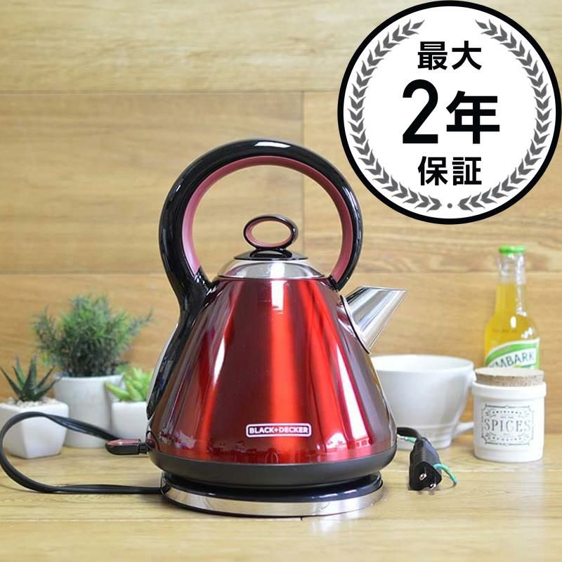 コードレス電気ケトルブラック＆デッカー1.7LBLACK+DECKER1.7LStainlessSteelElectricCordlessKettle