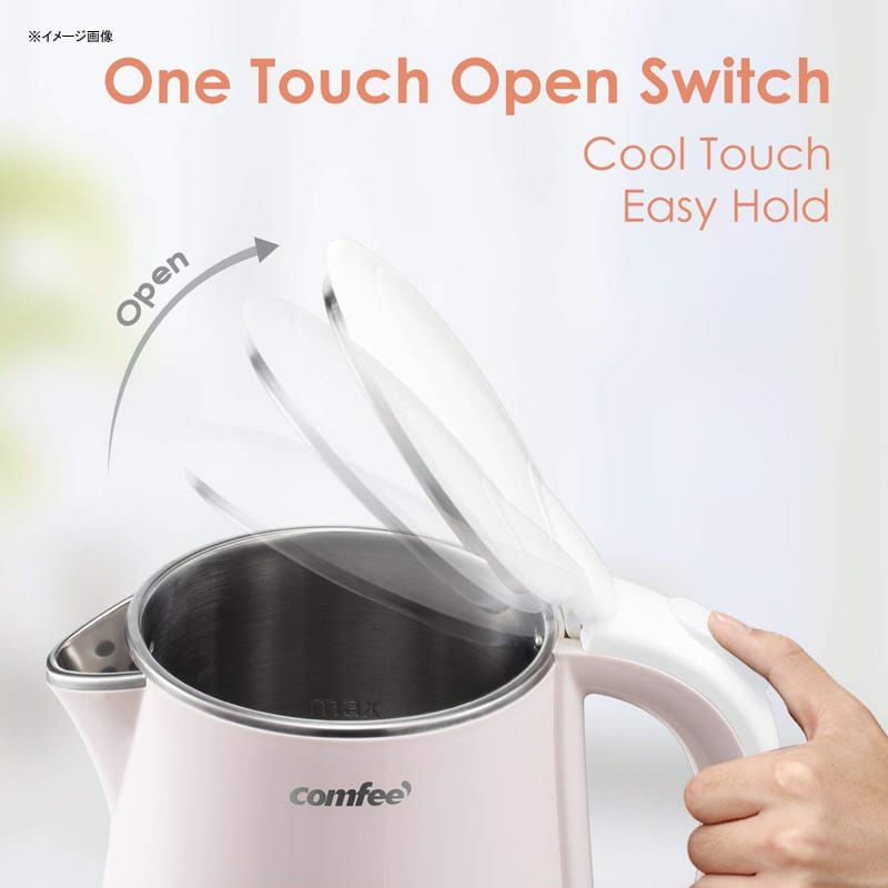 電気ケトル1.7LパステルComfeeSoundOff&CoolTouchSeriesElectricKettle-1500WFastBoiling,FoodGradeStainlessSteel,1.7Liter,AutoShut-OffandBoilDryProtection