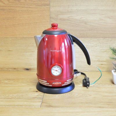 ノスタルジア レトロ 電気ケトル 1.7L 温度計付 Nostalgia RWK150 Retro 1.7-Liter Stainless Steel Electric Water Kettle with Strix Thermostat 家電