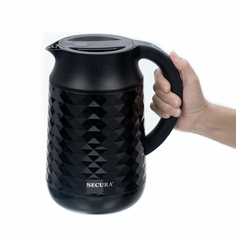 触っても熱くない温度調節可能電気ケトル1.7LブラックSecuraCoolTouchPreciseTemperatureControl1.8Qt(7Cups)ElectricWaterKettle(Black)|1500WStrixControls|FloatValveTechnology|QuickBoil|8Pre-sets(Black)家電