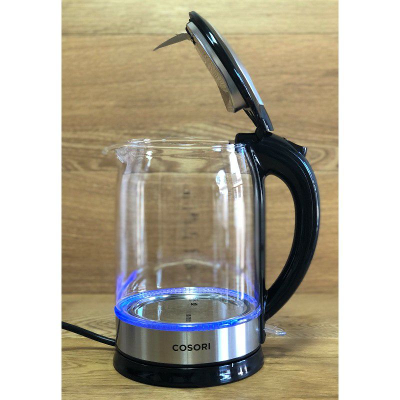 ガラス電気ケトル1.7LBPAフリーLEDライトCOSORIElectricKettle(BPA-Free),1.7LGlassWaterBoiler&TeaHeaterwithLEDIndicatorLight,AutoShut-Off&Boil-DryProtection,100%StainlessSteelInnerLid&Bottom家電