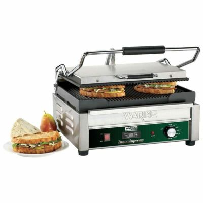 業務品質 プロ仕様 ワーリング パニーニメーカー プレス グリル Waring WPG250T Panini Supremo Grooved Top & Bottom Panini Sandwich Grill with Timer【代引不可】 家電