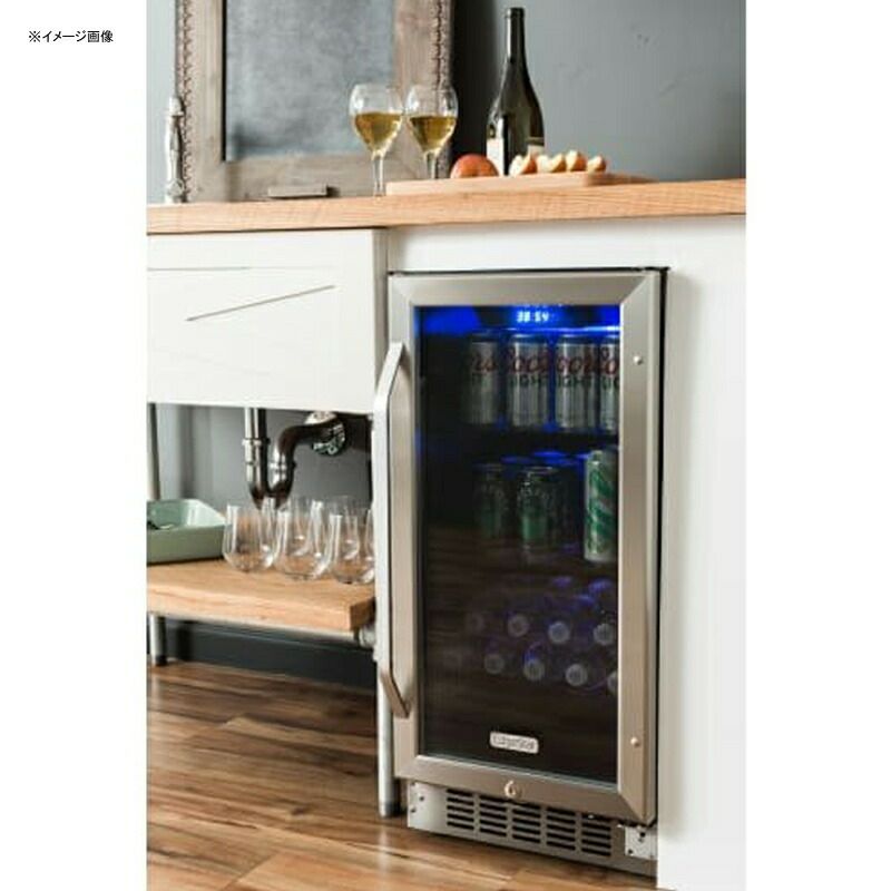 冷蔵庫ビルトインアンダーカウンターガラスドアガラス棚80缶ステンレスEdgeStarCBR901SG80Can15InchWideBuilt-inBeverageCooler-Black/StainlessSteel家電