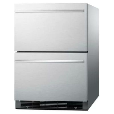 冷蔵庫 冷凍庫 2段式 引き出し ビルトイン アンダーカウンター 140L ステンレス Summit Built-In 23.75-inch 4.8 cu. ft. Drawer Refrigerator with Freezer SPRF2D5 家電【日本語説明書付】