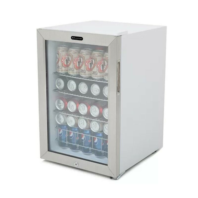 冷蔵庫90缶ワイヤーラック3段ステンレス鍵付きホワイトWhynterBR-091WS,90CanCapacityStainlessSteelBeverageRefrigeratorwithLock,White家電