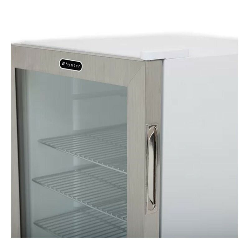 冷蔵庫90缶ワイヤーラック3段ステンレス鍵付きホワイトWhynterBR-091WS,90CanCapacityStainlessSteelBeverageRefrigeratorwithLock,White家電
