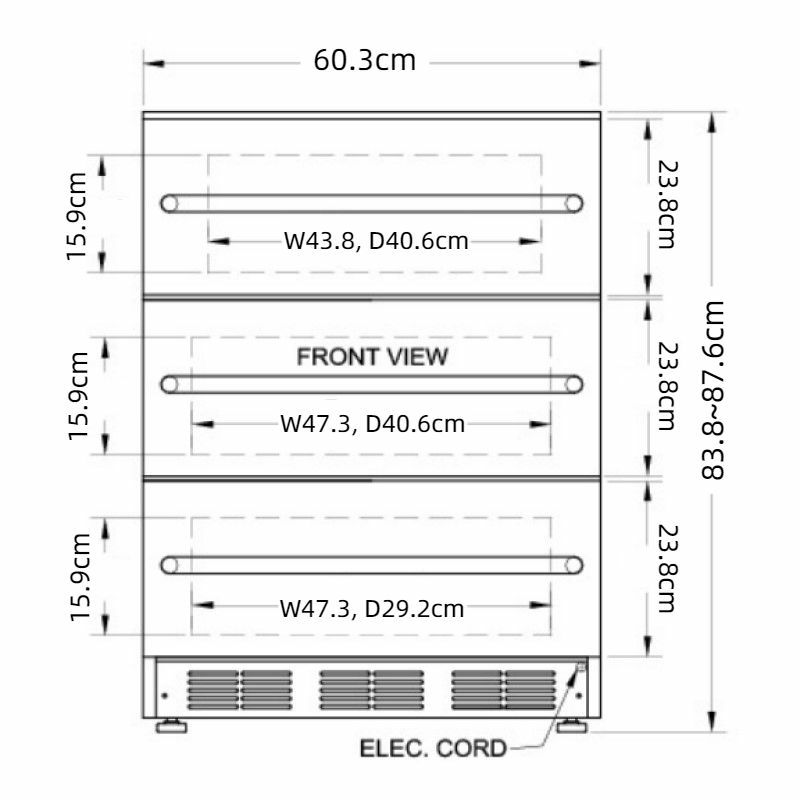 冷蔵庫引き出し式3段ビルトインステンレス24InchTripleDrawerRefrigeratorwithFanCooledCompressor,AdjustableThermostat,AllStainlessSteelFinishandCommerciallyApproved:TowelBarHandlesSP6DSSTB7家電【代引不可】