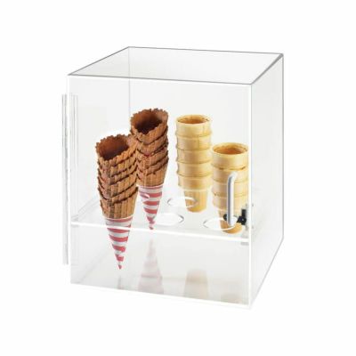 アイスクリームコーンホルダーアクリルケース9ホールCal-Mil386NineConeIceCreamConeHolderCabinet