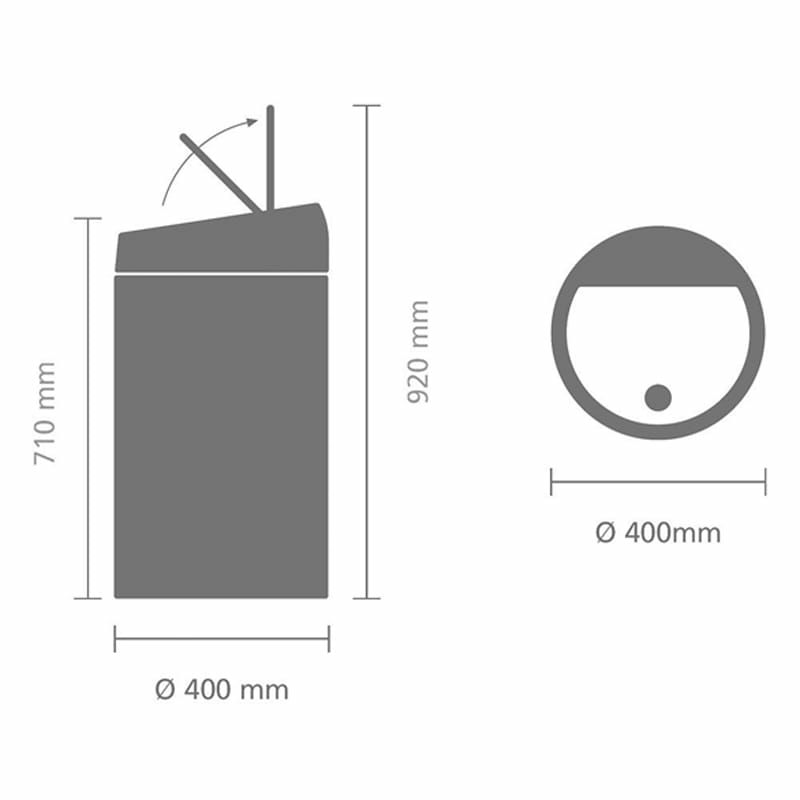 ブラバンシアゴミ箱60LステンレスBrabantiaTouchTrashCan16gallon/60liter-MatteSteelFingerprint-Proof,484506