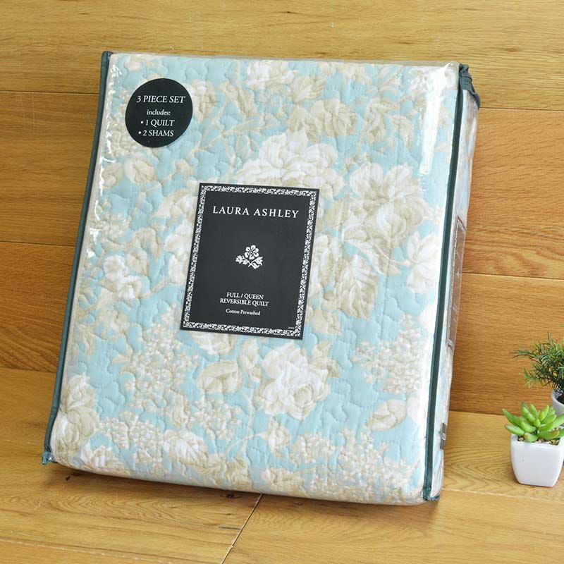 ローラアシュレイリバーシブルキルト枕カバーセットLauraAshleyBromptonSereneReversibleQuiltSet,206334