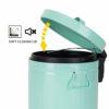 レトロビンテージトラッシュカンゴミ箱12LパステルMintGreenTrashCanwithLid,BathroomBedroomKitchenGarbageCan,RoundWasteBinSoftClose,RetroVintageMetalGarbageBinForOffice,12Liter/3Gallon