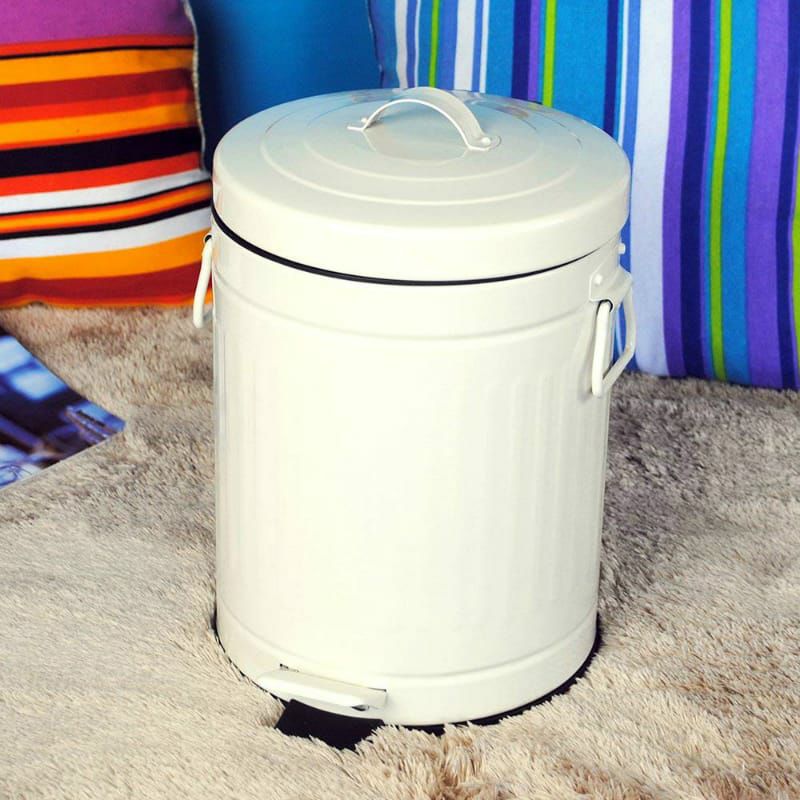 レトロビンテージトラッシュカンゴミ箱12LパステルMintGreenTrashCanwithLid,BathroomBedroomKitchenGarbageCan,RoundWasteBinSoftClose,RetroVintageMetalGarbageBinForOffice,12Liter/3Gallon