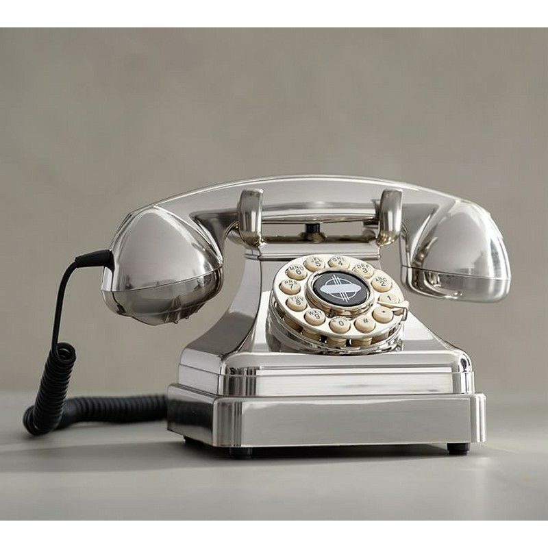 アメリカクロスリーケトルクラシックデスク電話プッシュボタン式クロムCrosleyCR62-BCKettleClassicDeskPhonewithPushButtonTechnology,BrushedChrome