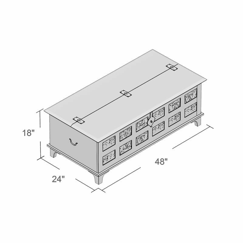 トランク型コーヒーテーブル木製BodellaStorageCoffeeTable