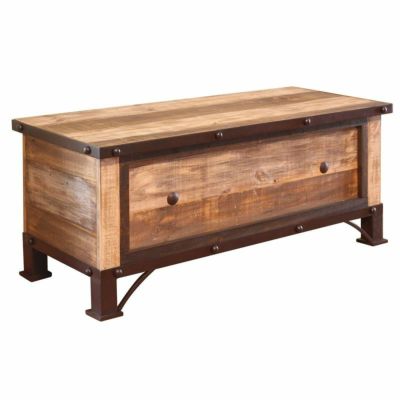 トランク ストレージ ボックス 箱 木製 アンティーク ビンテージ Millwood Pines Stonge Bedroom Storage Trunk