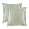 ローラアシュレイ掛け布団枕3種×2セットコットンリバーシブル花柄グリーンセージストライプLauraAshleyNatalieBonusComforterSet,Full/Queen,SageGreen