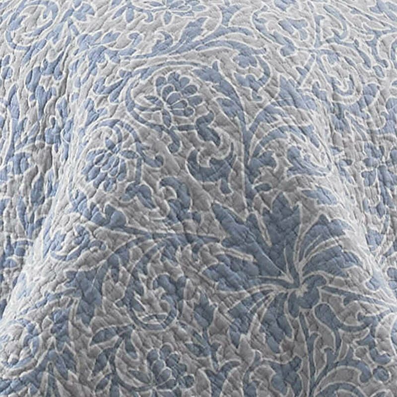 ローラアシュレイキルト枕2個セットリバーシブルコットン花柄ブルーグレーLauraAshleyMiaQuiltSet,Pebble