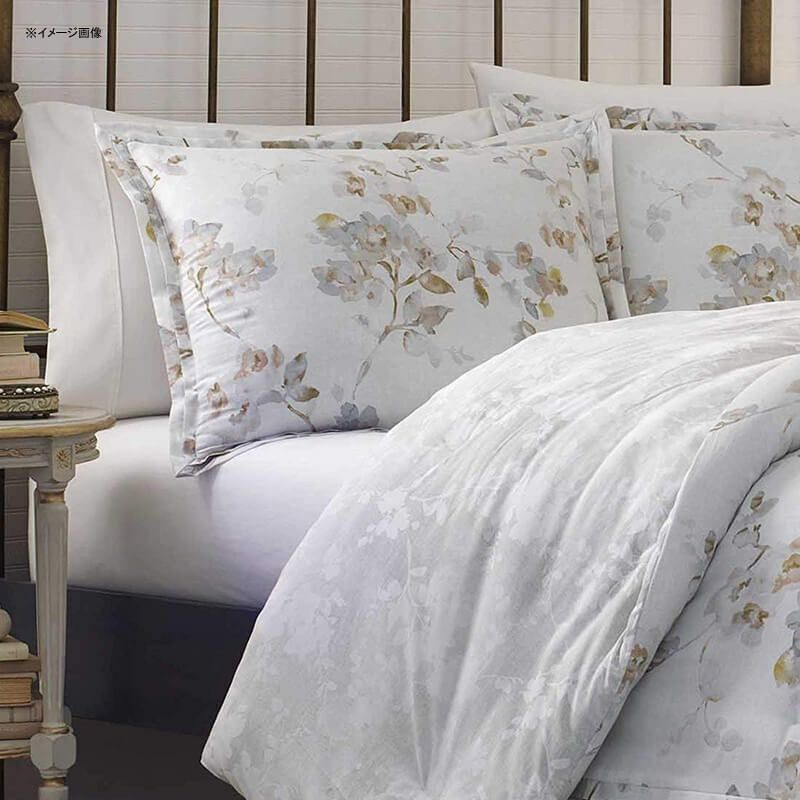 ローラアシュレイコットンリバーシブル掛け布団枕2個セット花柄ナチュラルLauraAshleyLoreneComforterSet,Natural