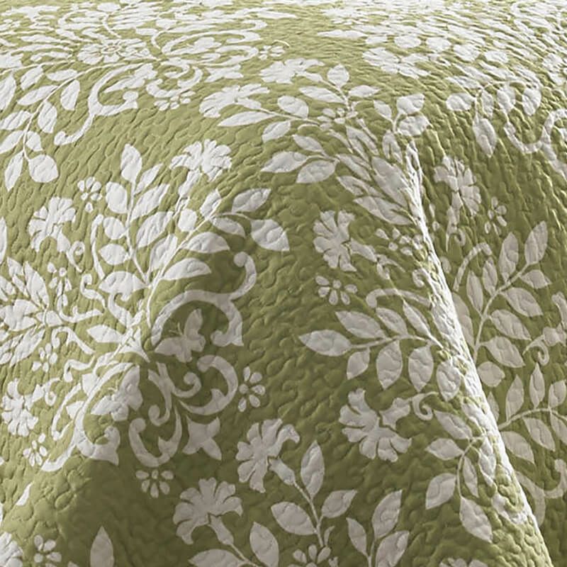 ローラアシュレイキルト枕2個セットリバーシブルコットン花柄グリーンセージLauraAshleyRowlandQuiltSet,Sage