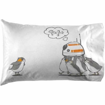 STAR WARS スターウォーズ 枕カバー リバーシブル マイクロファイバー ポーグ BB-8 エピソード8 Jay Franco Star Wars The Last Jedi Porgs 1 Pack Double-Sided Pillowcase, White
