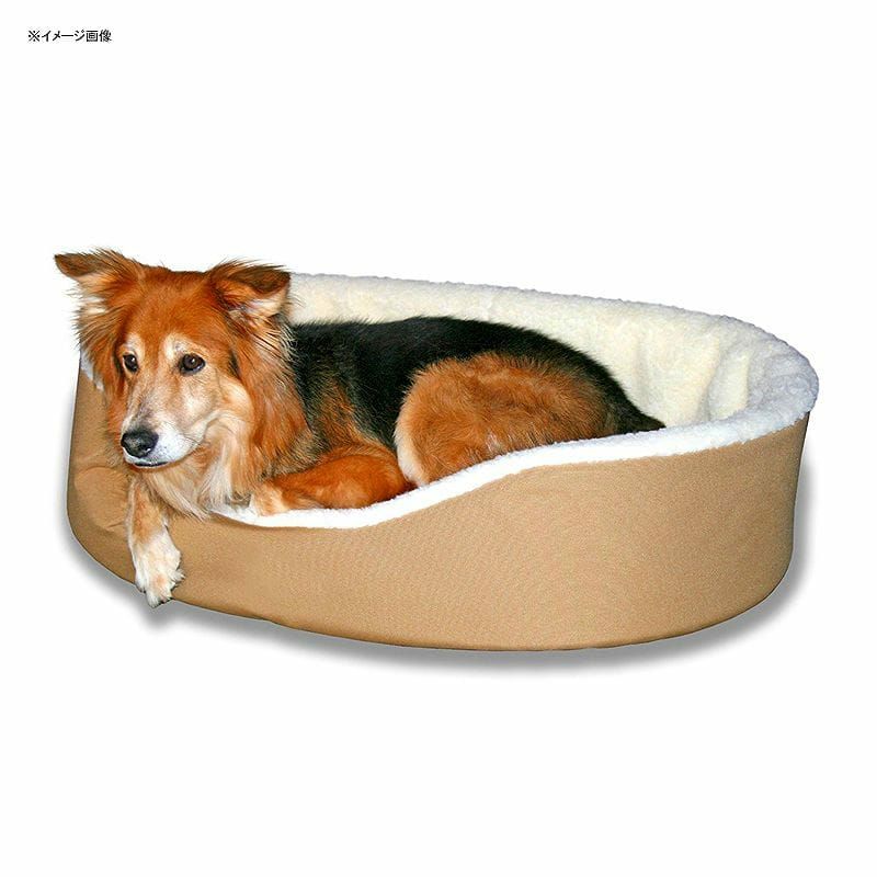 AmericanMade40"XLDogBedKingUSACuddler.Tan/ImitationLambswool.Size:40x28x7".RemovableWashableCover.