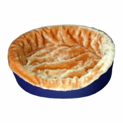 DogBedKingUSALargePlushTanFurDogBed,33-Inchby23-Inchby7-Inch,NavyBlue