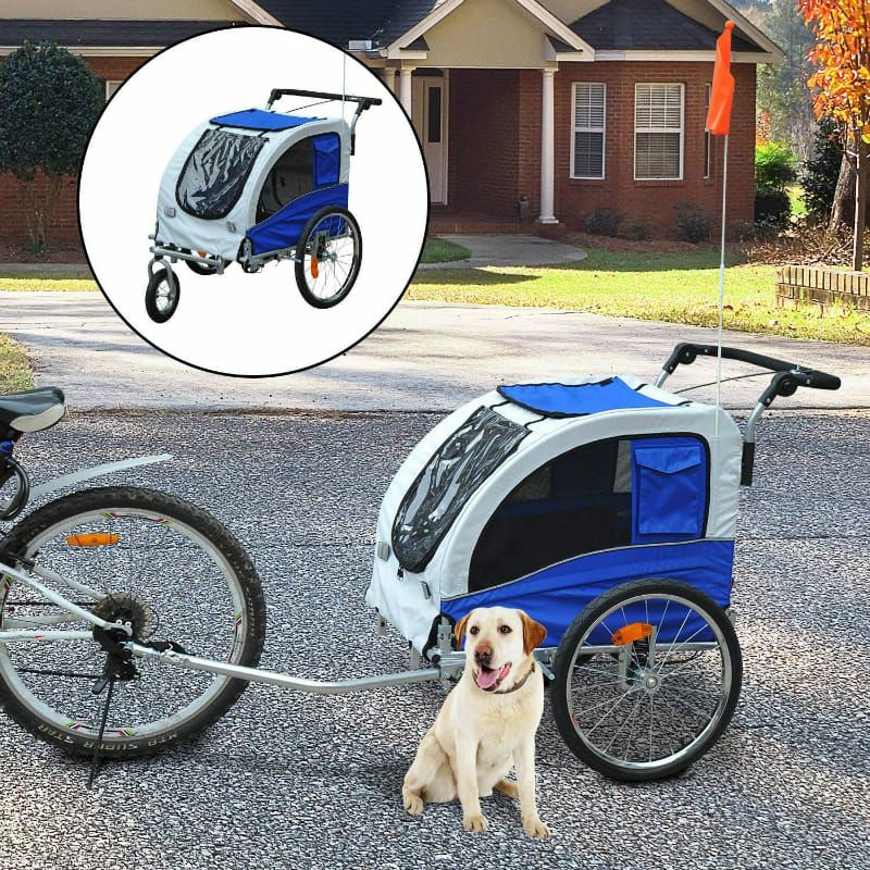 サイクルトレーラー自転車用ペットカートペットキャリー犬や動物AosomEliteIIPetDogBikeBicycleTrailerStrollerJoggerw/Suspension