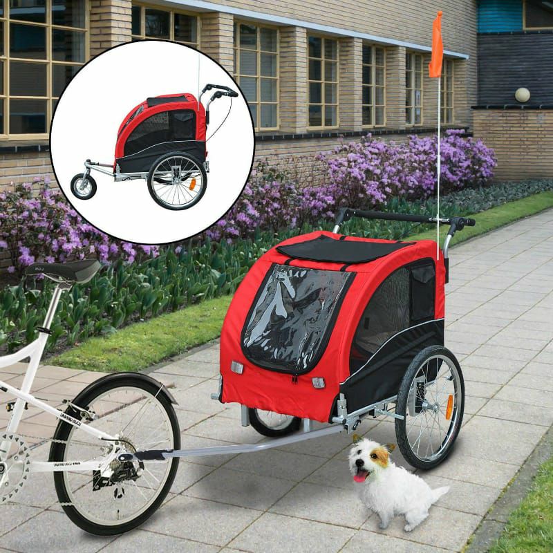 サイクルトレーラー自転車用ペットカートペットキャリー犬や動物AosomEliteIIPetDogBikeBicycleTrailerStrollerJoggerw/Suspension