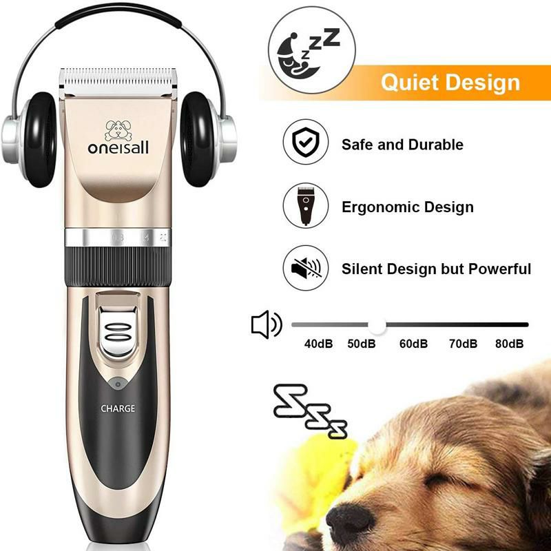 ペット用バリカン充電式トリミングコードレス静か犬oneisallDogShaverClippersLowNoiseRechargeableCordlessElectricQuietHairClippersSetforDogsCatsPets家電