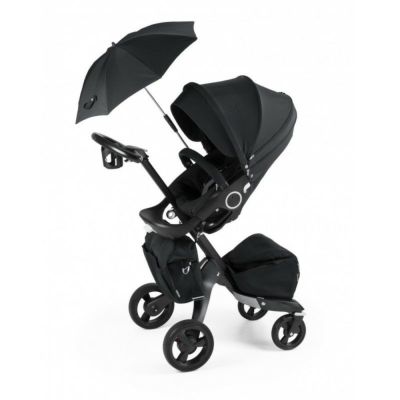 ストッケ エクスプローリー ベビーカー 限定版 ブラック Stokke Xplory True Black (Limited Edition) With Extras: Parasol - Changing Bag - Cup Holder