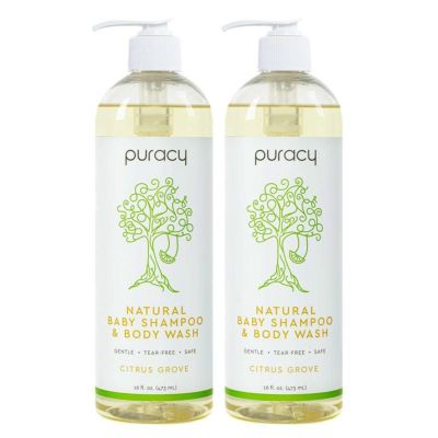 ナチュラル ベビーシャンプー 473ml 2本セット ボディウォッシュ バスソープ 敏感肌 目がしみない 赤ちゃん 子ども Puracy Natural Baby Shampoo & Body Wash, Gentle Bath Soap for Sensitive Skin, Tear-Free, Sul