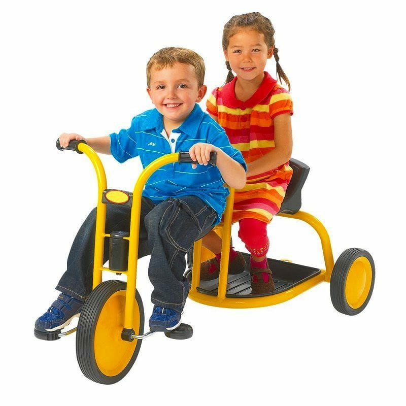 三輪車 二人乗り 双子用自転車 足置き 座席前後2段調節 リクライニング