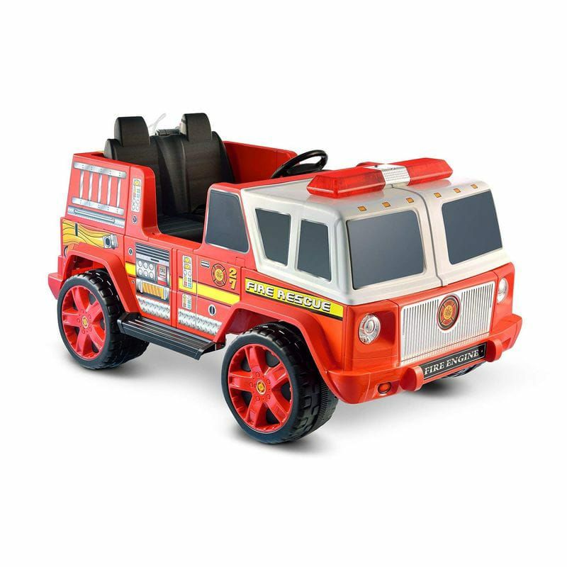 消防車12Vバッテリー付子供用電動自動車3才～電気自動車KidMotorzFireEngine2Seater【代引不可】【組立要】