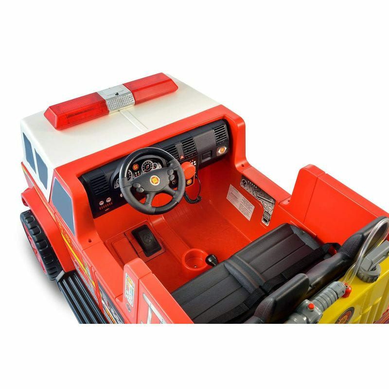 消防車12Vバッテリー付子供用電動自動車3才～電気自動車KidMotorzFireEngine2Seater【代引不可】【組立要】