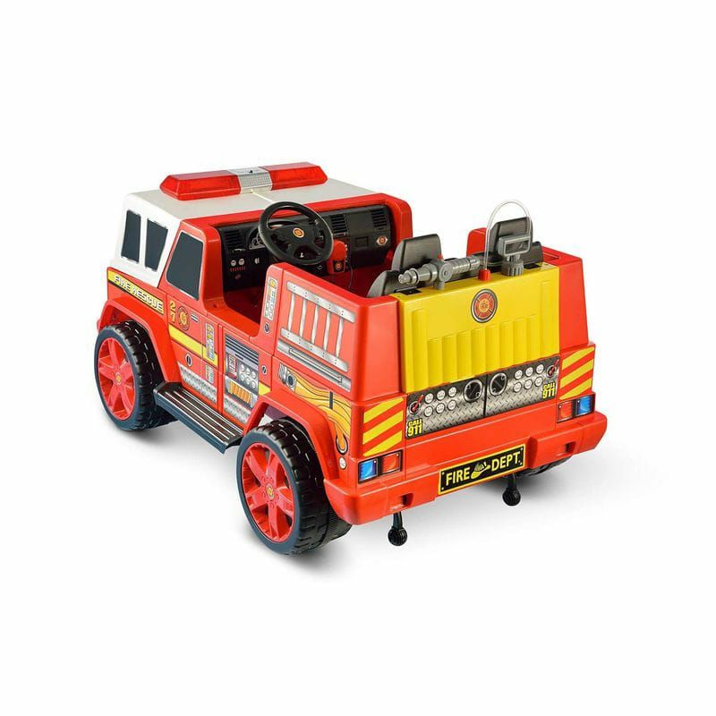 消防車12Vバッテリー付子供用電動自動車3才～電気自動車KidMotorzFireEngine2Seater【代引不可】【組立要】