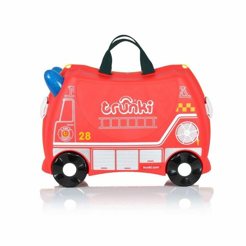 トランキ子供用スーツケース消防車赤レッド乗って遊べる座れる機内持ち込みおもちゃ箱TrunkiTheOriginalRide-OnFrankSuitcase,Red
